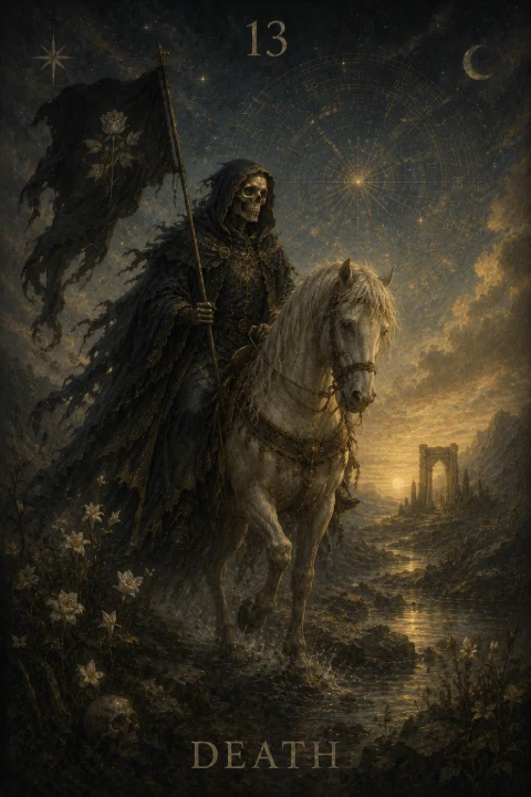 Death from the Veilrise Arcana tarot deck