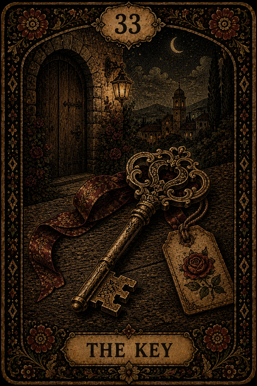 The Key, card 33 from the Alma Velada Lenormand deck