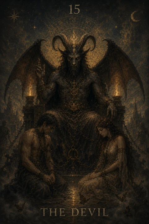 The Devil from the Veilrise Arcana tarot deck