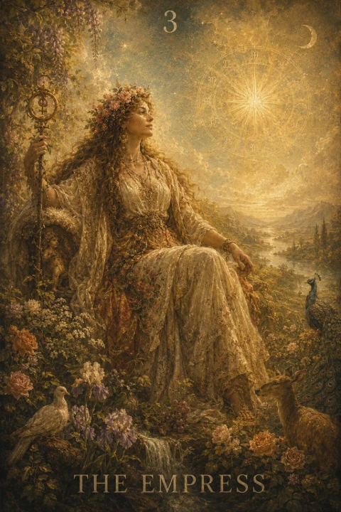 The Empress from the Veilrise Arcana tarot deck